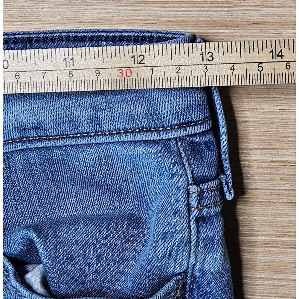 Hollister Mid-Rise Super Skinny Jeans Womens 3R Blue Distressed Denim Stretch - Picture 6 of 13